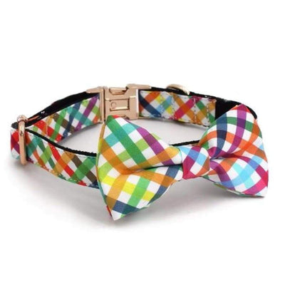 Rainbow Bow Tie Collar